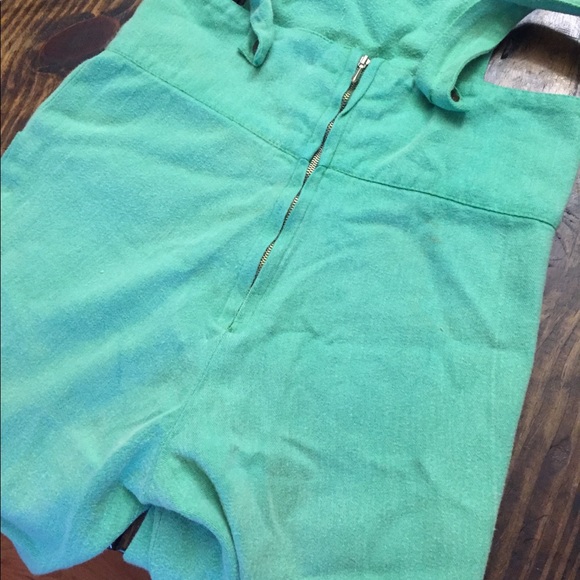 Vintage green bell bottom overalls coveralls XXS - Picture 7 of 16